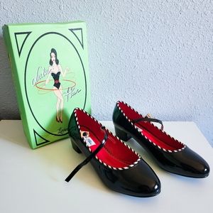 Lulu Hun Black Mary Jane Candy Trim Block Heel UK 7 EUR 40 US 9